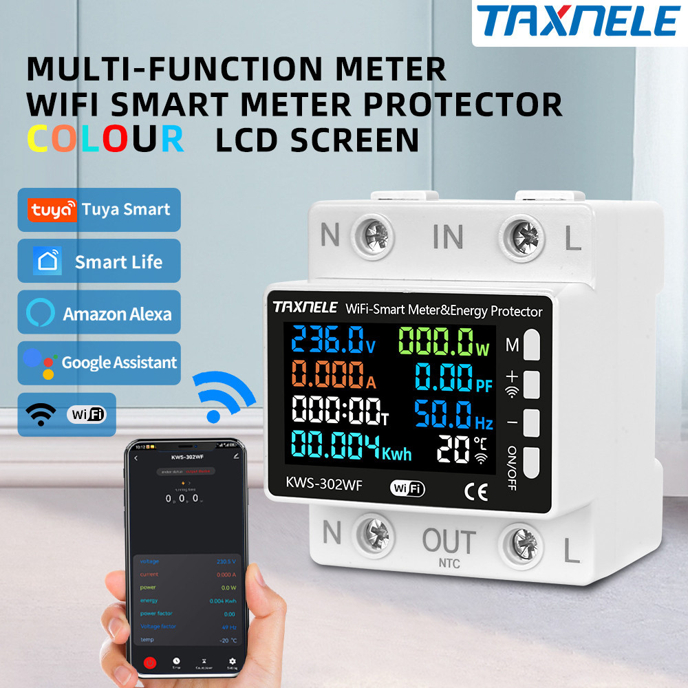 Taxnele 63A Tuya WIFI สวิตช์วงจรเบรกเกอร์อัจฉริยะ รีเลย์จับเวลา ควบคุมแรงดันไฟฟ้า ป้องกันชีวิตอัจฉริยะ
