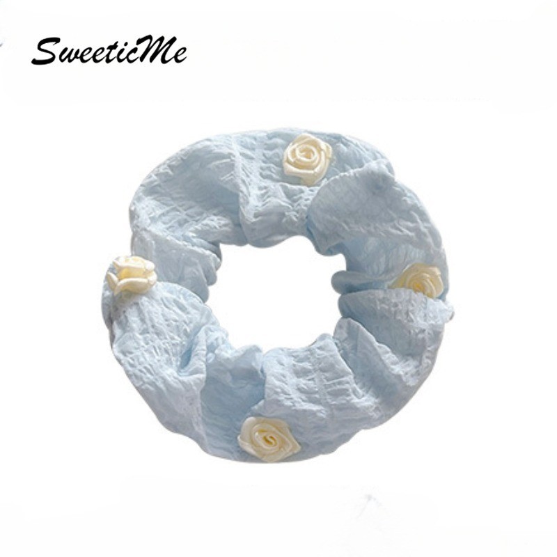 SweeticMe ใหม่แฟชั่นผม Ties French Camellia สาวหวาน Causal อุปกรณ์เสริมยืดผม Ties ราคา ถูกที่สุด ดีลบีเคเค