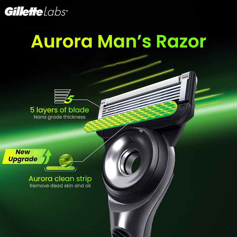 Gillette มีดโกนเปลี่ยนใบมีดสําหรับ Aurora Series มีดโกนโกนหนวดสําหรับผู้ชาย Flexdisc 5 ชั้น Sharp Induction ใบมีด 4 ชิ้น - รูปที่ 6