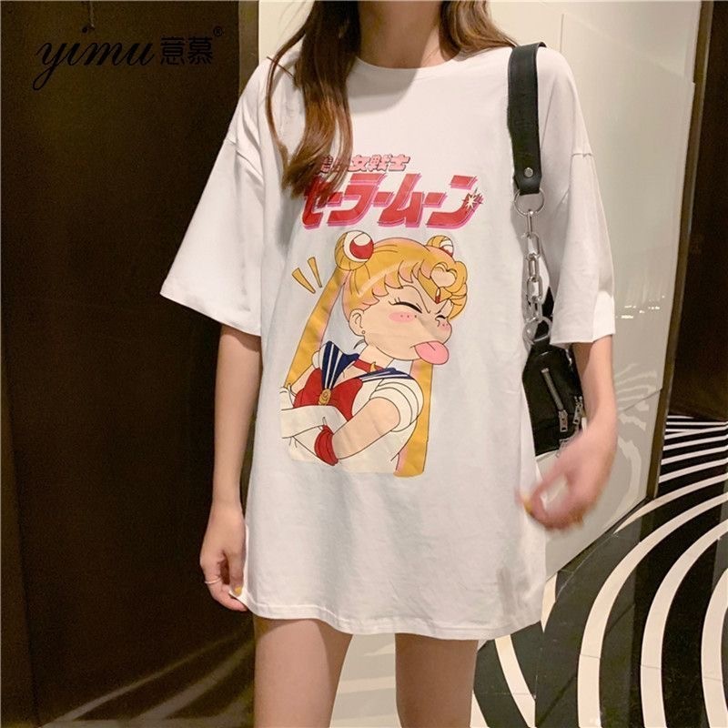 เสื้อยืดแขนสั้นลําลอง ผ้าฝ้าย พิมพ์ลายการ์ตูน พลัสไซซ์ สไตล์เกาหลี แฟชั่นฤดูร้อน สําหรับหญิงตั้งครรภ์ 100.00 กก.