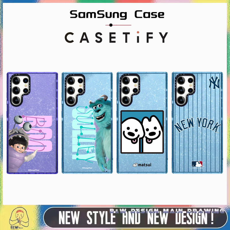 เคสโทรศัพท์มือถือแบบนิ่ม ผิวด้าน กันกระแทก ลายการ์ตูนมอนสเตอร์ สีชมพู สําหรับ Samsung Galaxy S22 23 24 UItra S23 24 Plus S23 S24