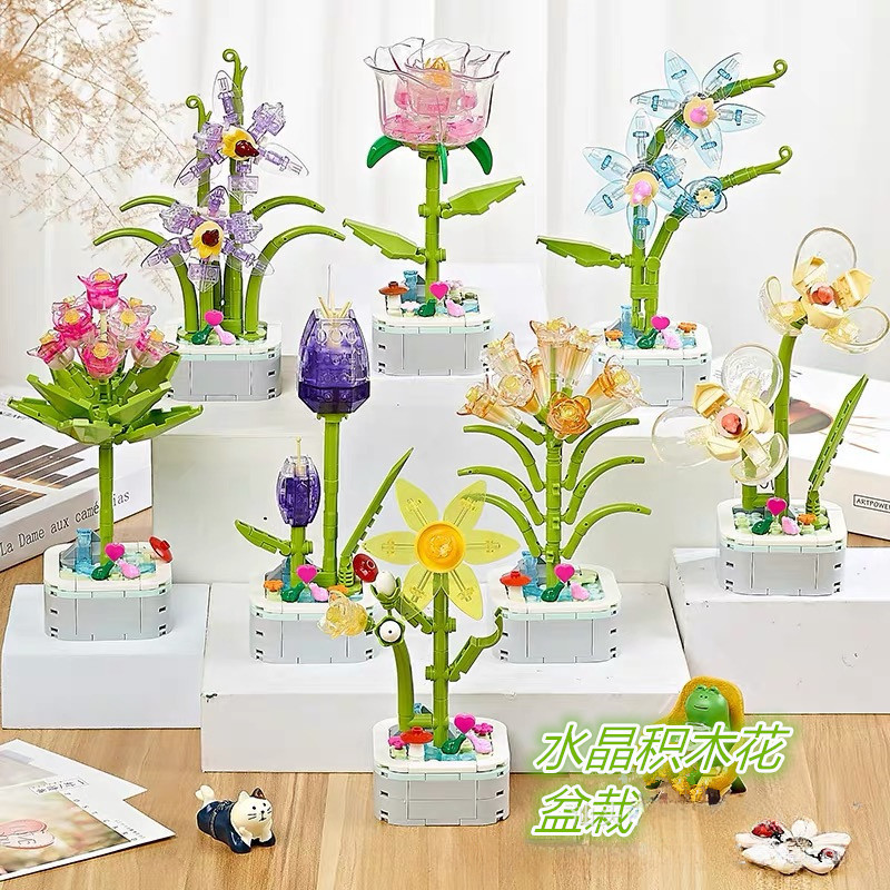 ช่อดอกกุหลาบ ดอกทานตะวัน คริสตัลใส ของเล่น ของตกแต่ง ของขวัญ