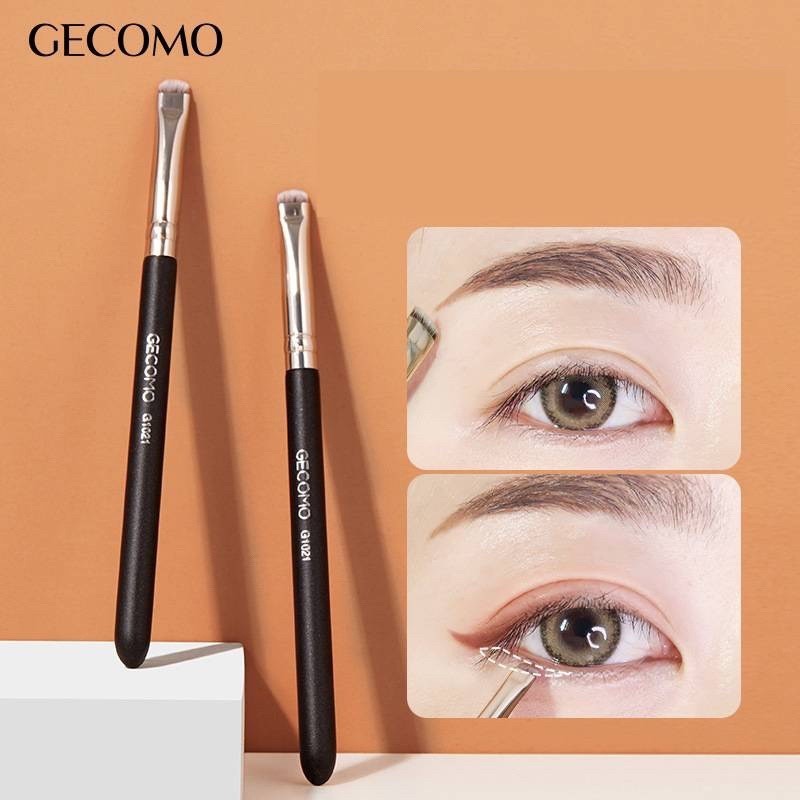 B-19🌟GECOMO แปรงเขียนคิ้ววาดโครงคิ้ววาดหางคิ้ว แปรงไลเนอร์หัวตัดหัวมน ขนแน่นนุ่มจับถนัดมือ Flat Brush Eyeliner Brush