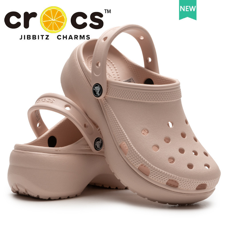 cross platform รองเท้าแตะพื้นหนา สวมใส่สบาย เหมาะกับเดินชายหาด สีชมพู#206750