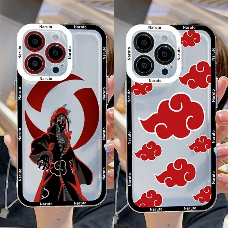 กรณีสําหรับ iphone 11 Pro Max 13 14 15 12 Mini 6s 6 7 8 Plus X XS XR ฝาครอบซิลิโคนโปร่งใสกรณีอะนิเมะ NARUTO Itachi ฝาครอบ Shell Cool TPU การ์ตูนนุ่ม