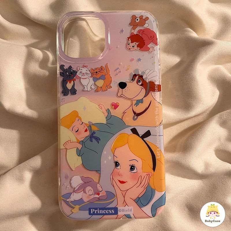 การ์ตูนเจ้าหญิงอลิซเคสโทรศัพท์เข้ากันได้สำหรับ iPhone 15 11 12 13 14 Pro Max 7 8 15 Plus XR X XS Max SE