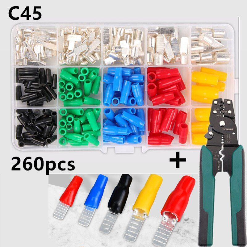 360PCS กล่อง เทอร์มินัล,ลวดฉนวน บล็อกขั้วต่อสายไฟ ไฟฟ้าหลอด