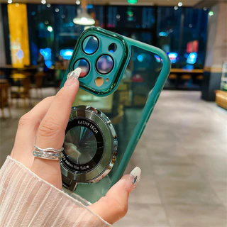 กรณี Honor 90 90 Lite 2024 ออกแบบใหม ่ ผู ้ ถือขาตั ้ งแม ่ เหล ็ กโปร ่ งใส Casing Honor90 Honor 90Lite Ultra Thin Clear Soft เคสโทรศัพท ์ กล ้ องเลนส ์ ป ้ องกัน