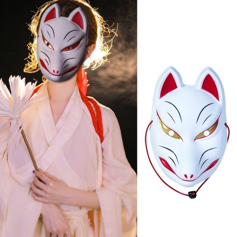 Xixi Foxes หน้ากากคอสเพลย์ รูปการ์ตูนสัตว์ สุนัขจิ้งจอก สไตล์ญี่ปุ่น สําหรับผู้หญิง และผู้ชาย ราคา ถูกที่สุด ดีลบีเคเค แกลเลอรีภาพที่ 3