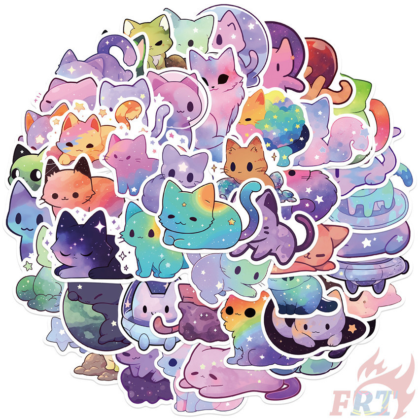 50Pcs/Set ❉ Starry Sky Cats Series 01 Stickers ❉ DIY Fashion Waterproof Doodle Decals Stickers