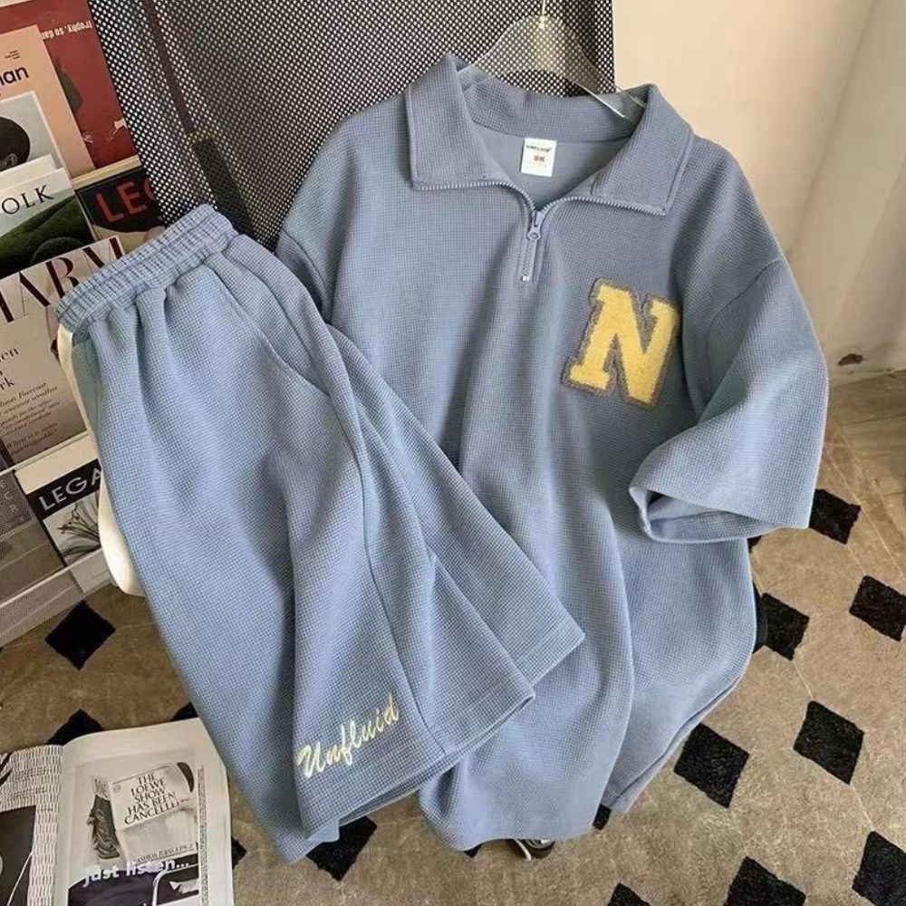 ชุดเซ็ทสาวอวบ กางเกงน่ารัก ชุดเซ็ท unisex ชุดset 2 ชิ้น ทรงหลวม พลัสไซส์เสื้อยืด+กางเกงขาสั้น เนื้อผ้าดี สไตส์เกาหลีTZ22