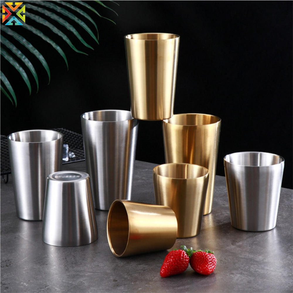 แก้วมักสเตนเลส สองชั้น แบบพกพา กันลวก สําหรับใส่เครื่องดื่ม กาแฟ ชา เบียร์ ไวน์