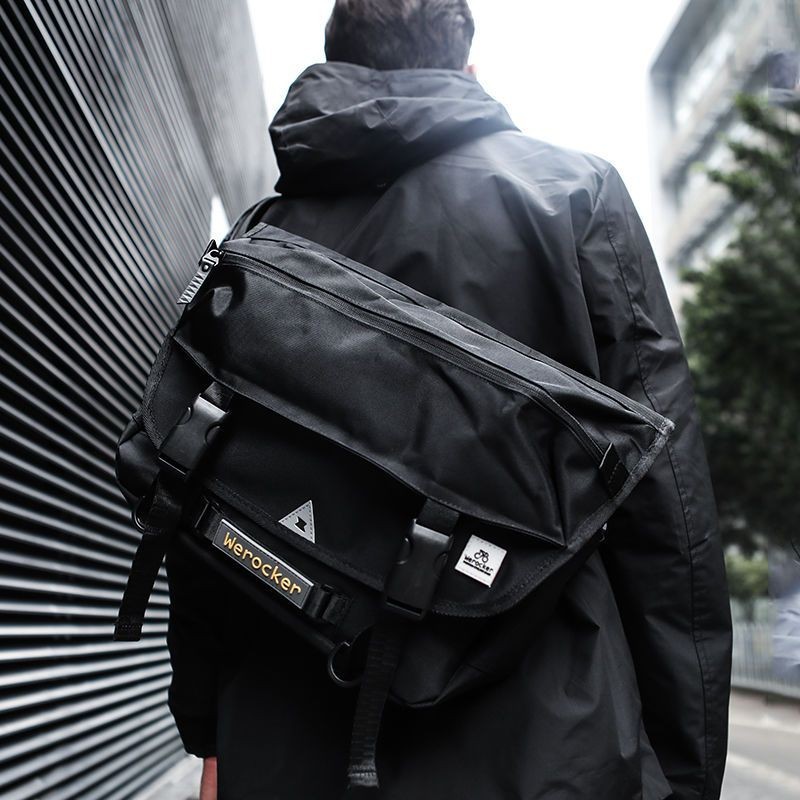 Street Wear Messenger Bag Computer Tooling Motorcycle Backpack Male Functional Male Bag Dead Fly Cross Bag Large- Capacity Shoulder Messenger Bag