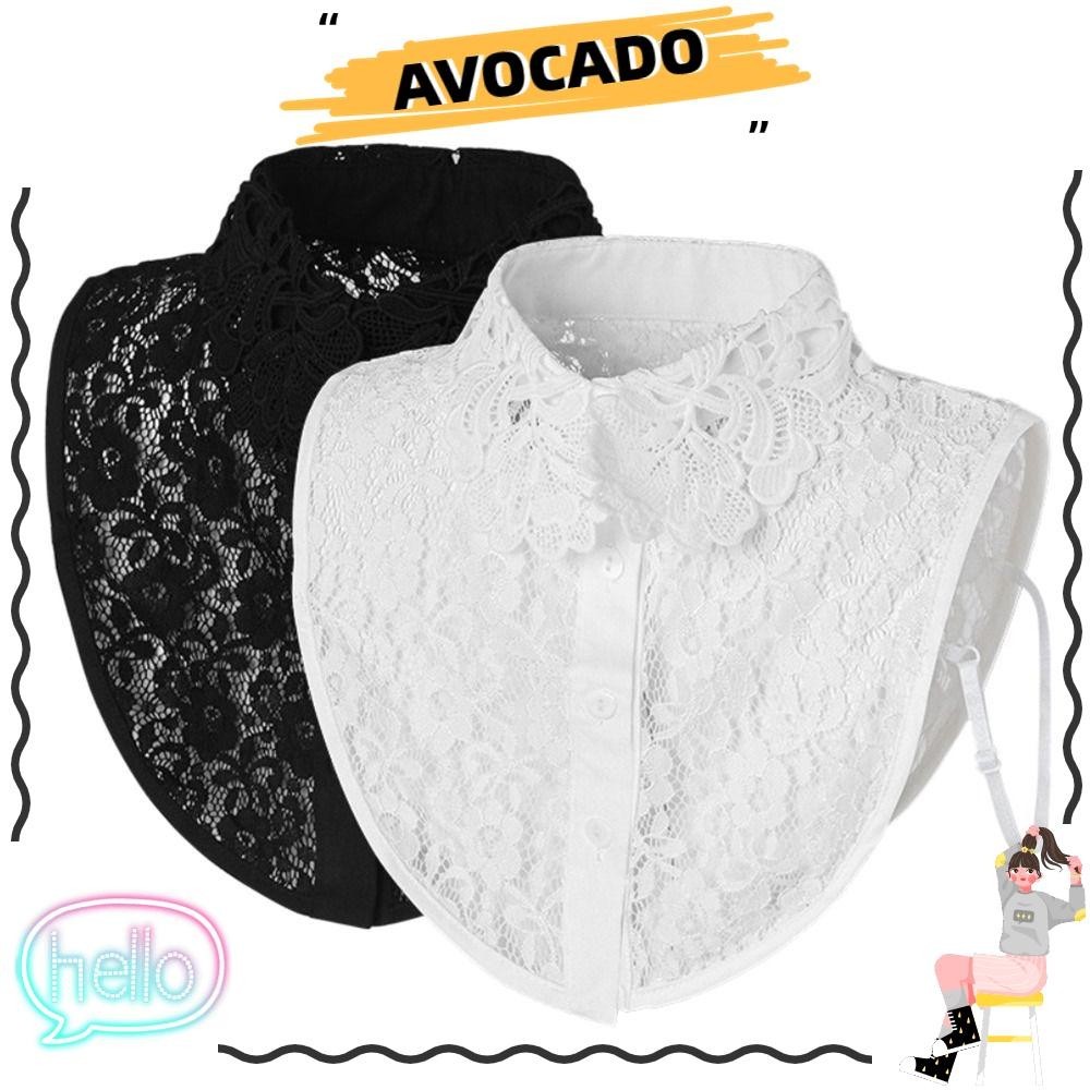 Avocarr ปกเสื้อปลอม, ผ้าพันคอลูกไม้ คอถอดออกได้, ผ้าคลุมไหล่ ตกแต่ง DIY ปกเสื้อครึ่งตัว ผู้หญิง เด็กผู้หญิง