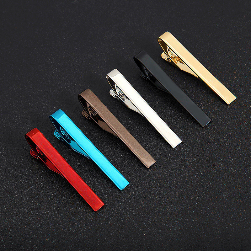 คลิปหนีบเนคไท โลหะ สีเงิน สีทอง เรียบง่าย สําหรับผู้ชาย 5.6 ซม.