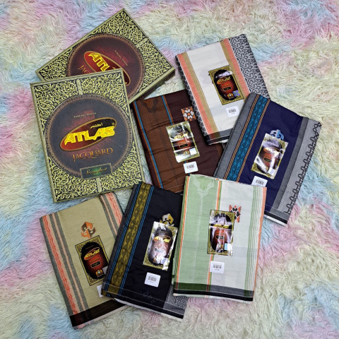 โสร่ง ATLAS รุ่น JACQUARD Songket เนื้อผ้าคอตตอน 100% (ยกดอก) รหัส ATA34