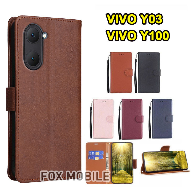 1-3วันได้รับ VIVO Y18 V30 5G V30PRO Y100 Y03 Y03 Y28 เคสฝาพับ ตั้งได้ ล็อคได้ สำหรับ วีโว่ เคสกันกระแทก ใส่บัตรได้ Boss