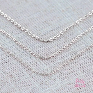 สร้อยเปล่า สแตนเลส Pretty Moment ขนาด 0.5 mm 1 mm 1.5 mm ไม่ดำ ไม่ลอก สีเงิน สีพิ้งโกล สีทอง แข็งแรง ทนทาน ปรับระดับ