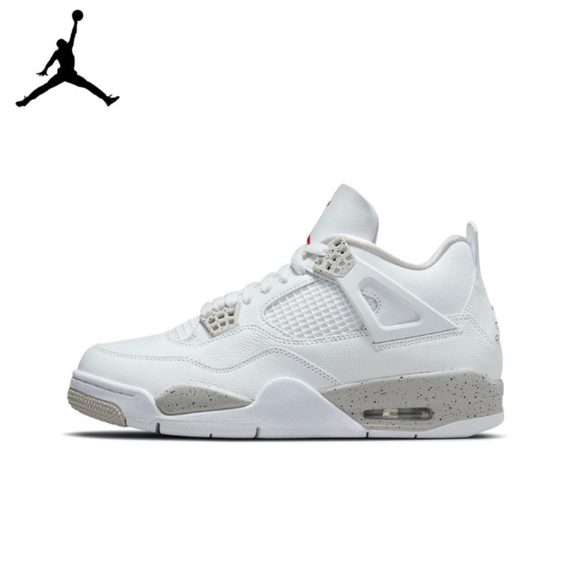 ของแท้100% Jordan Air Jordan 4 retro "tech white"   รองเท้าผ้าใบ Nike รองเท้าวิ่ง