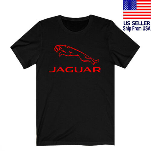 เสื้อยืด ผ้าฝ้าย พิมพ์ลายโลโก้ Jaguar Racing Car สีแดง สีดํา สําหรับผู้ชาย ไซซ์ S ถึง 3Xl