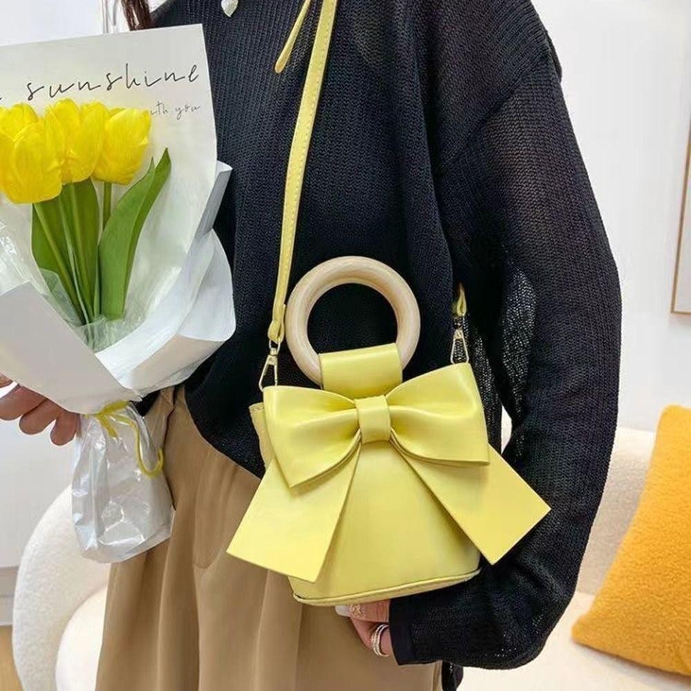 Keepin DIY หนัง Tote กระเป ๋ าทํา Kit,PU หนังสไตล ์ เกาหลีCrossbodyกระเป ๋ าทําวัสดุ,น ่ ารักBowknotคุณภาพสูงHandmadeถักโครเชต ์ กระเป ๋ าทอชุดสาว - รูปที่ 5