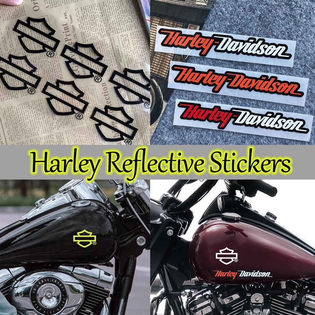 สติกเกอร์สะท้อนแสง ลายโลโก้ Harley Davidson สําหรับติดตกแต่งถังแก๊สรถจักรยานยนต์ Harley