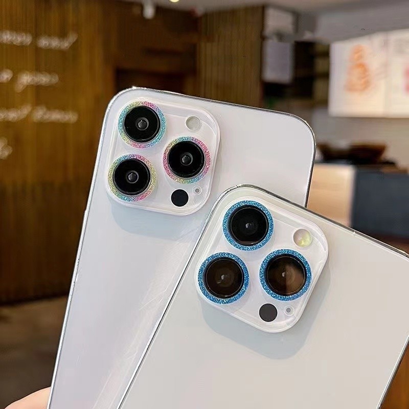 ฟิล์มเลนส์แป้งแฟลชคุณภาพสูงสําหรับ iPhone 11 12 13 14 15 Pro Max Plus iPhone 12 13 mini ตัวป้องกันเล