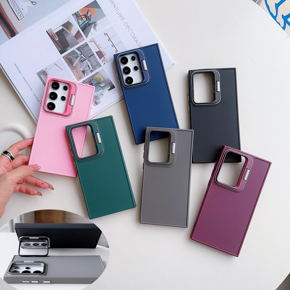 เคสโทรศัพท์มือถือ ผิวด้าน ลายเด็กผู้ชาย พร้อมขาตั้งกล้อง สําหรับ Samsung S24 S23 Ultra S22 S21 Plus S23fe S21fe