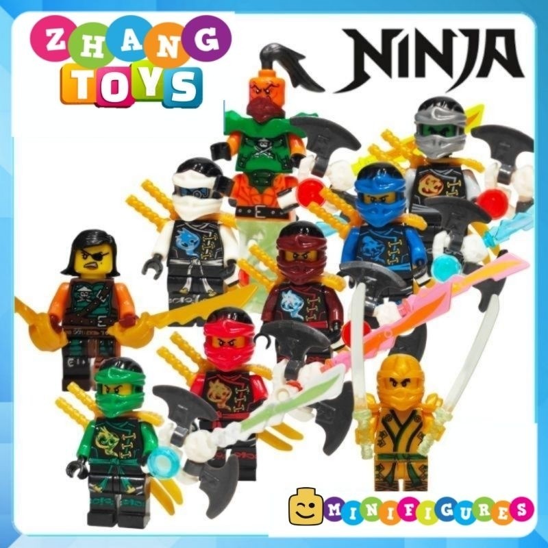 ของเล ่ นปริศนาประกอบ Ninja Zay Zane - Kai Cyren - Cole Lloyd - Nadakhan Nya Minifigures Jinrun JR786