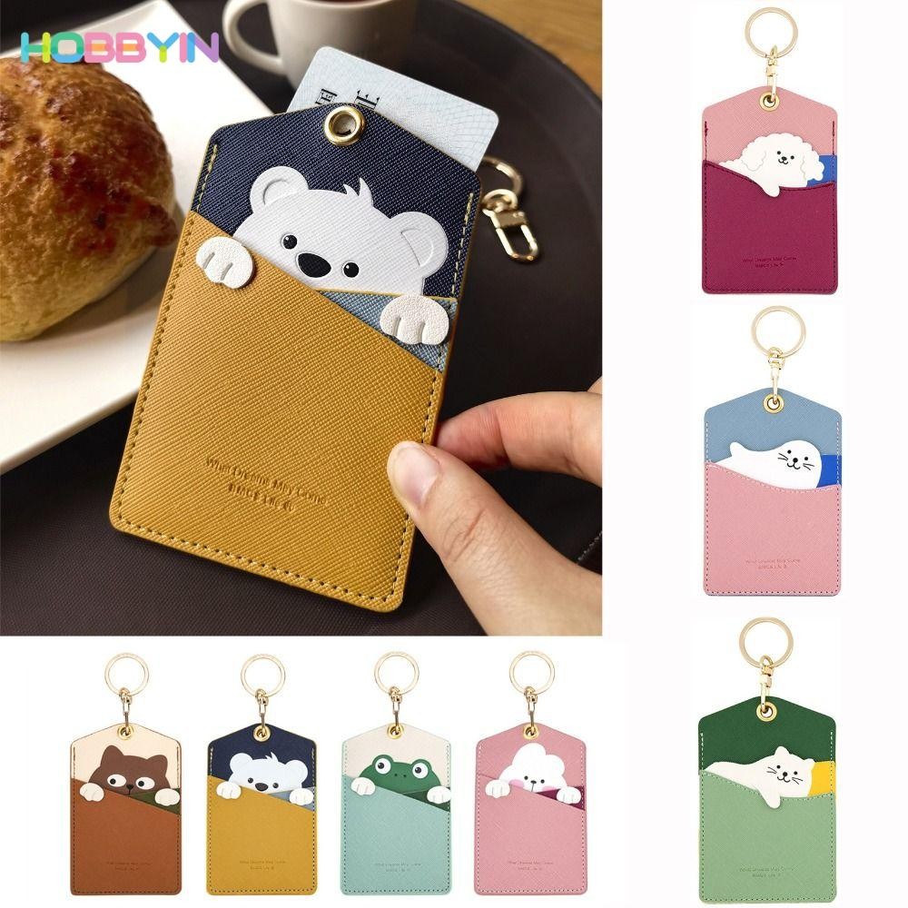 HOBBYIN เคสพวงกุญแจ หนัง PU รูปสัตว์ สําหรับใส่บัตรเครดิต