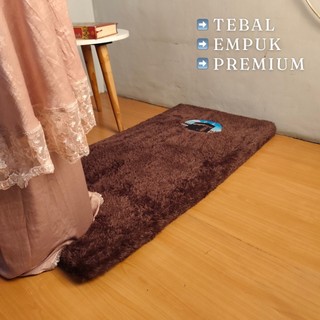 Sajadah Tebal Empuk Sholat Busa Polos Premium Bulu Rasfur Jumbo 60X120 7Cm Resleting Sejadah Karpet