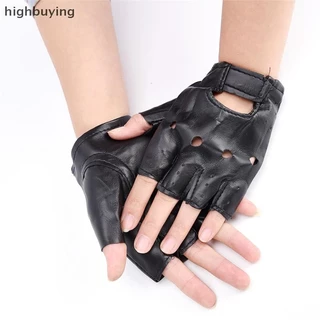 [ซื้อสูง] หนังสีดําขับรถรถจักรยานยนต์ นักขี่จักรยาน ถุงมือไร้นิ้วผู้ชายผู้หญิงถุงมือหุ้นใหม่