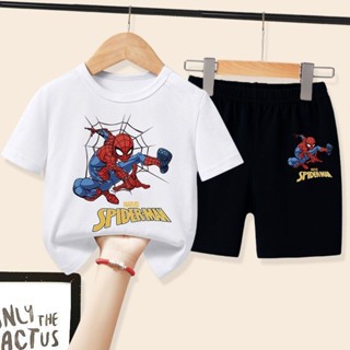 ชุดเด็กชาย  ชุดแขนสั้นเด็กชาย ชุดแขนสั้น Spider-Man ชุดเสื้อ…