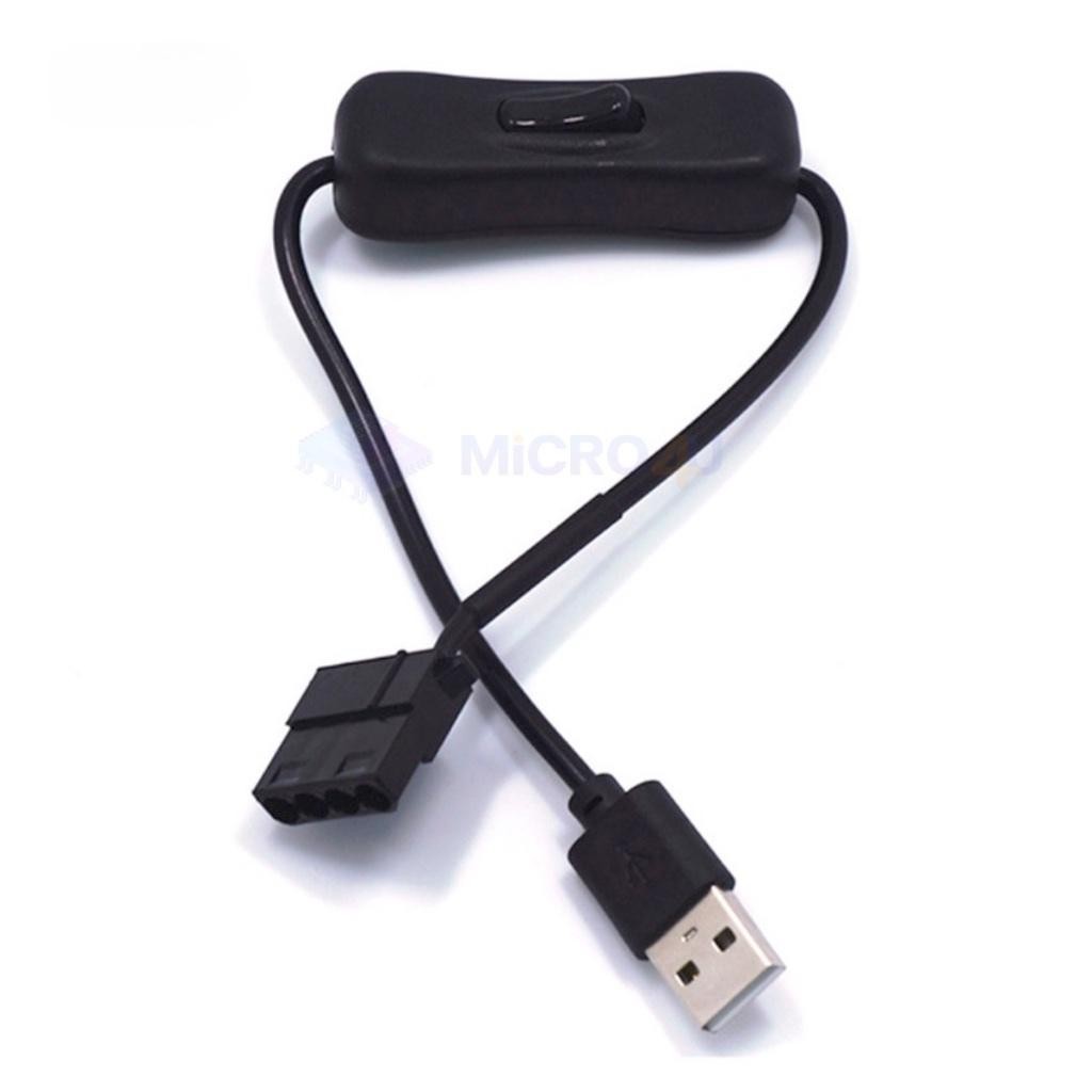 แปลง Molex 4-Pin เป็น USB 5V ใช้แปลงสายไฟพัดลมเคสคอมให้เป็นยูเอสบี (แบบมีสวิตซ์)