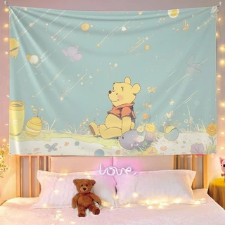 ผ้าพื้นหลังแขวนสไตล์ Winnie the Pooh INS น่ารัก สำหรับหอพักนักเรียน ห้องข้างเตียง ห้องนอน ผ้าแขวน