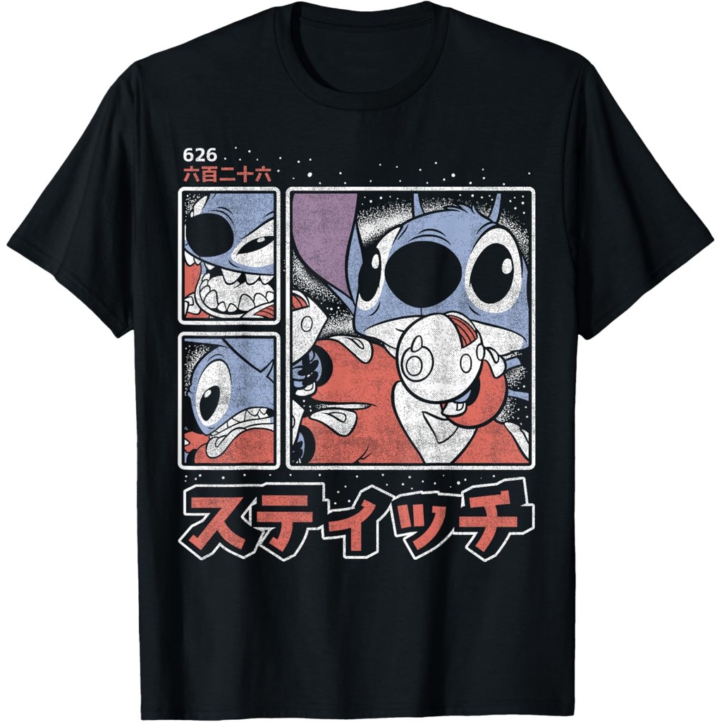 เสื้อยืด Disney Lilo & Stitch 626 Stitch Day Kanji Panels