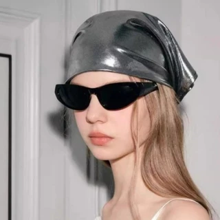 [แฟชั่น]American Y2k Wild Headscarf-แฟชั่นPunkคอKerchief-Hip Hopหัวผ้าพันคอ-Retro Silver Small Square-ประณีตHeadbandsอุปกรณ์เสริม-Headbands