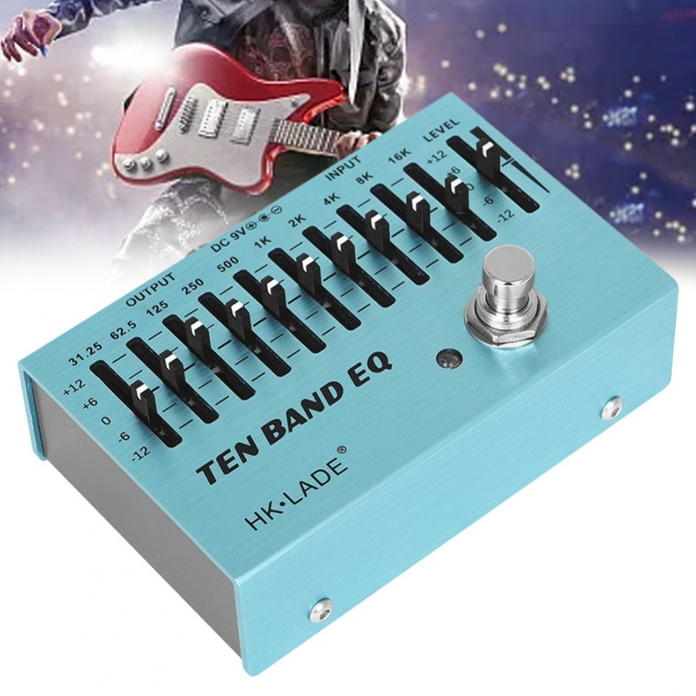 10-band EQ Pedal ความเข้ากันได้กว้าง 10-Band EQ การออกแบบขนาดกะทัดรัดน้ําหนักเบา