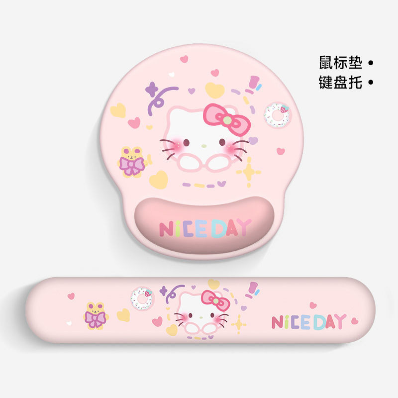 [ข้อเสนอพิเศษ] Pacha Dog แผ่นรองเมาส์ข้อมือการ์ตูนแผ่นรองเมาส์สํานักงาน HelloKitty ชุดสองชิ้น Hell Kitty คีย์บอร์ดการ์ตูน สินค้าขายร้อนของขวัญ
