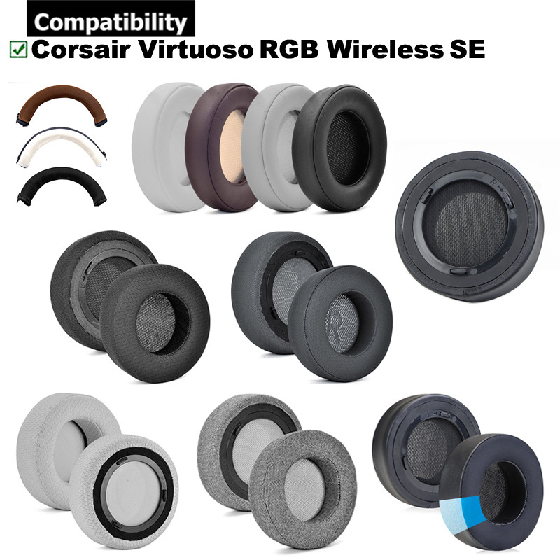 แผ่นรองหูฟังเบาะสําหรับ Corsair Virtuoso RGB ไร้สาย SE หูฟังสําหรับเล่นเกม Earpads ชุดหูฟัง Earmuffs
