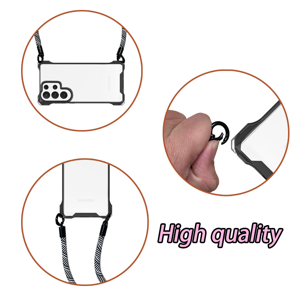 SAMSUNG สร้อยคอCrossbodyสายไฟ Lanyardsล้างเคสโทรศัพท์สําหรับSamsung A17 S24 S23 S21 FE S22 S25 Ultra Plus A14 A34 A54 A15 A35 A55 A16 A26 A36 A56 5Gกันกระแทกพร้อมสายคล้องปกหลัง - รูปที่ 2