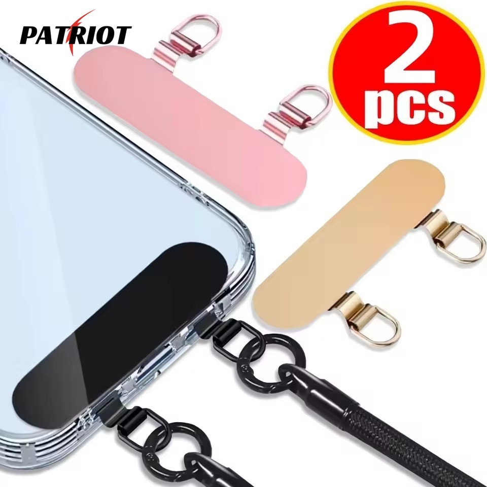 1/2 ชิ้น Anti Drop สายรัดข้อมือ Lanyard แท็บการ์ด - สแตนเลสคลิปหูคู่ - โทรศัพท์แขวนสายไฟปะเก็นคงที่ - บางเฉียบ, โลหะ, สากล