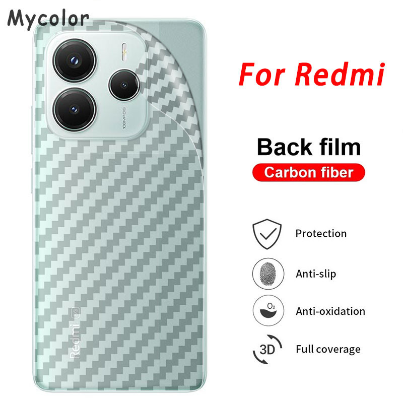 ฟิล์มหลังลายเคฟล่า Redmi Note 15 14 13 13R 12 12S 12R 11 11E 11T 11S 10 10S Pro Plus 5G 4G Pro+ 2026