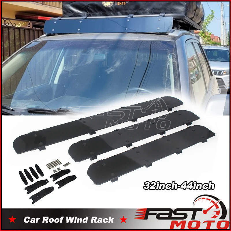 Mf Universal Car Top Roof-Rack Windshield 32inch Long Air Deflector Roof-top Cargo Box Wind Screen 3