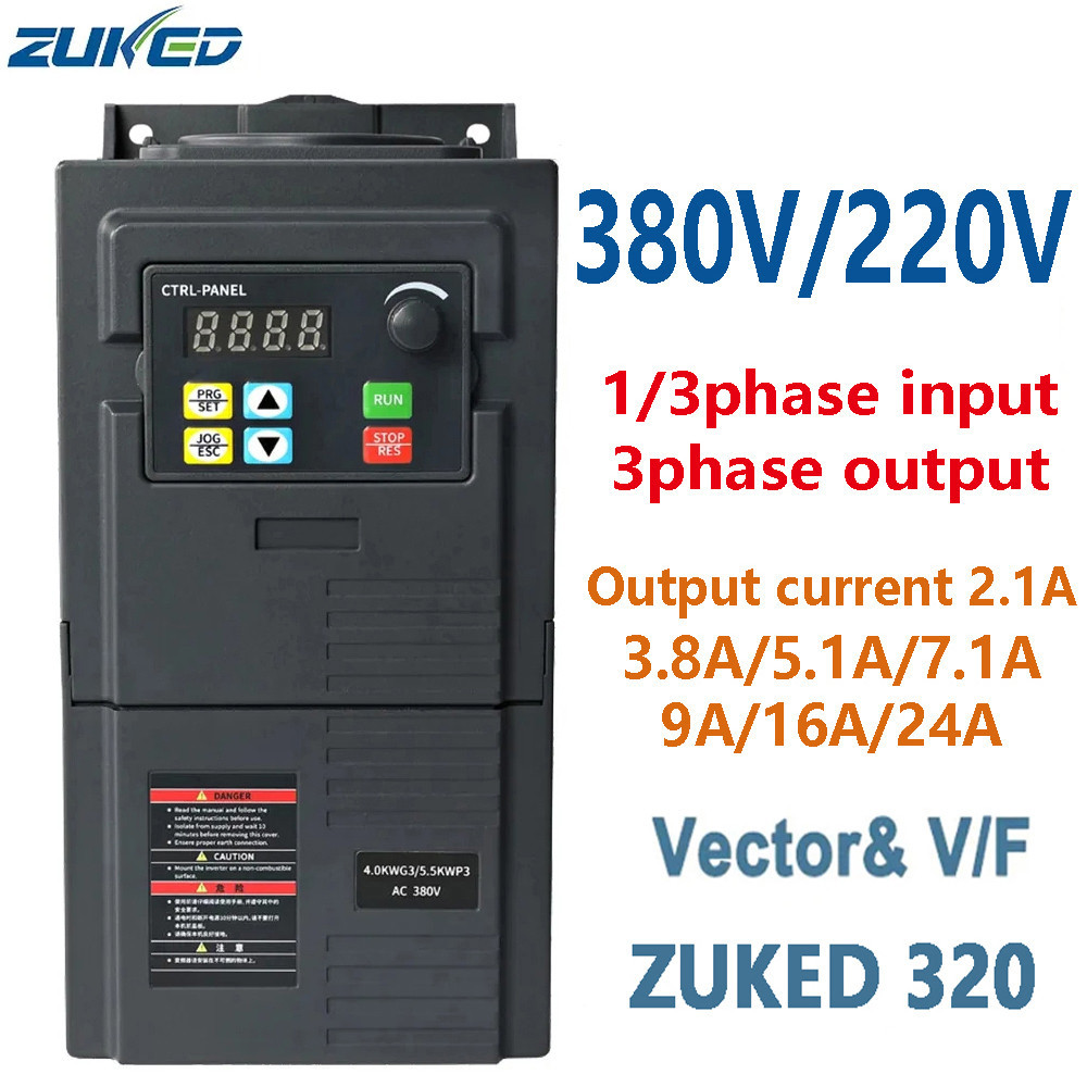 อินเวอร์เตอร์ความถี่ 0.75KW 1.5KW 2.2kw 3kw 220v เฟสเดียว เป็นสามเฟส VFD VSD 415v สําหรับปั๊ม พัดลม มอเตอร์ควบคุมความเร็ว