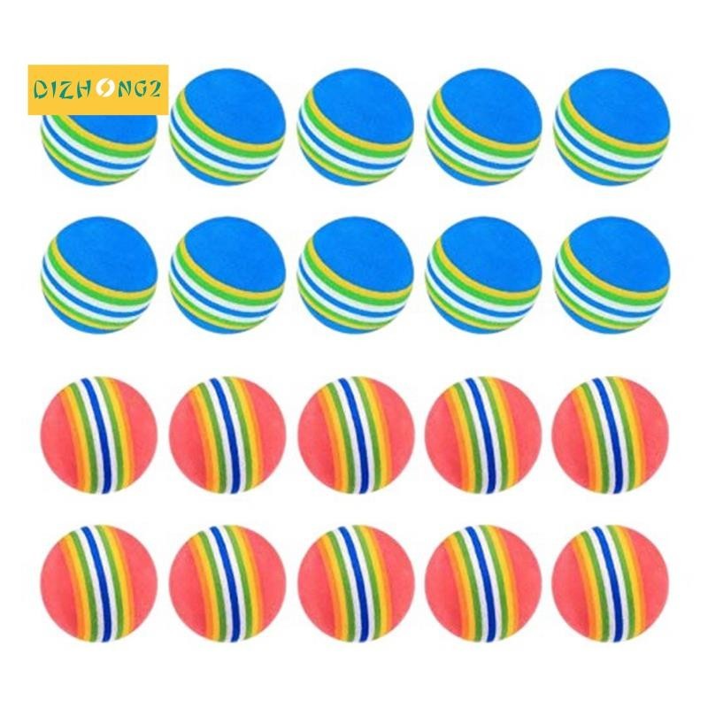20 ชิ้นลูกกอล์ฟSoft Foam Garden Golf Balls Practice Golf Balls ฟองน้ํา Rainbow Golf Balls สําหรับในร