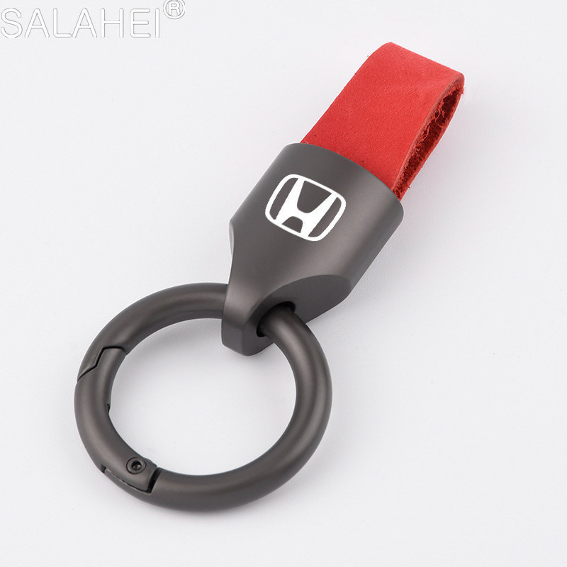 สังกะสีอัลลอยด์รถพวงกุญแจหนังนิ่มโลหะแหวนโลโก้สําหรับHonda 95 2022 Fe City Bonda Jazz Accord G10 หยก