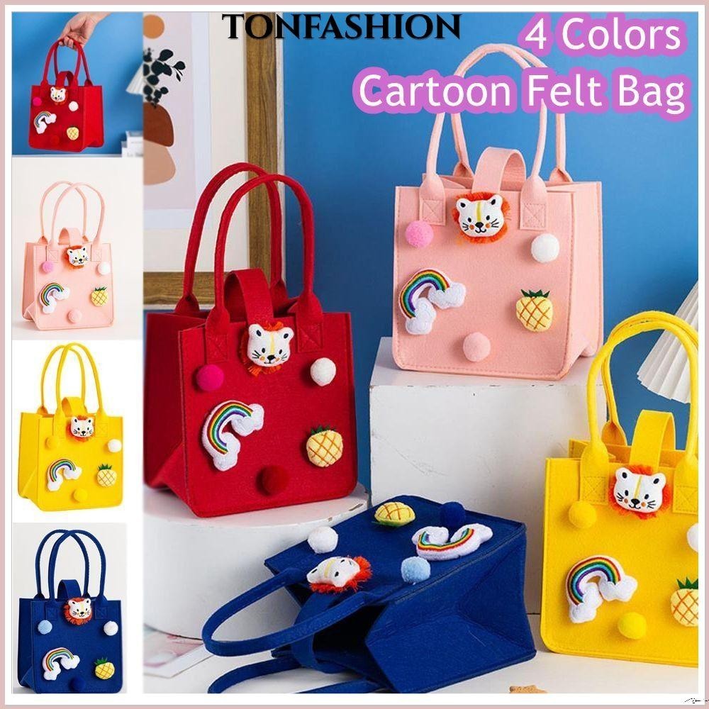 Tonfashion กระเป๋าสักหลาด ออกแบบดี เรียบง่าย ของขวัญวันปาร์ตี้ สําหรับผู้หญิง เด็กผู้หญิง