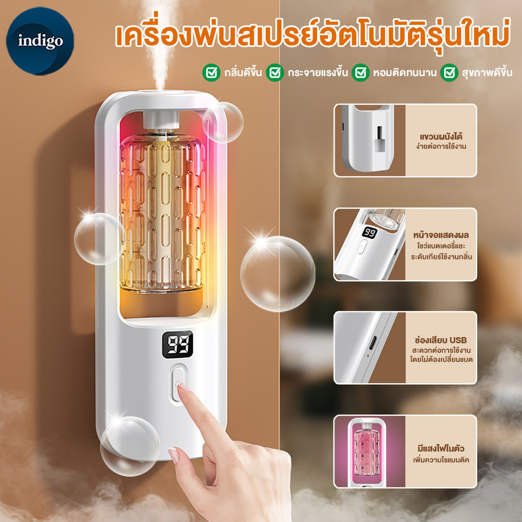 (สินค้าคุณภาพ)เครื่องพ่นน้ำหอมอัตโนมัติในห้อง ฟอกอากาศ ชาร์จ USB น้ําหอมปรับอากาศในห้อง เครื่องฟอกอากาศอัตโนมัติ