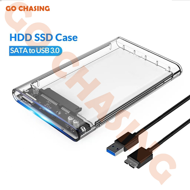 HDD Case SSD Enclosure 2.5inch ฮาร์ดไดรฟ์ USB 3.0 แบบใส รองรับโปรโตคอล UASP สําหรับ 7-9.5 มม. ขนาด 2.5 นิ้ว